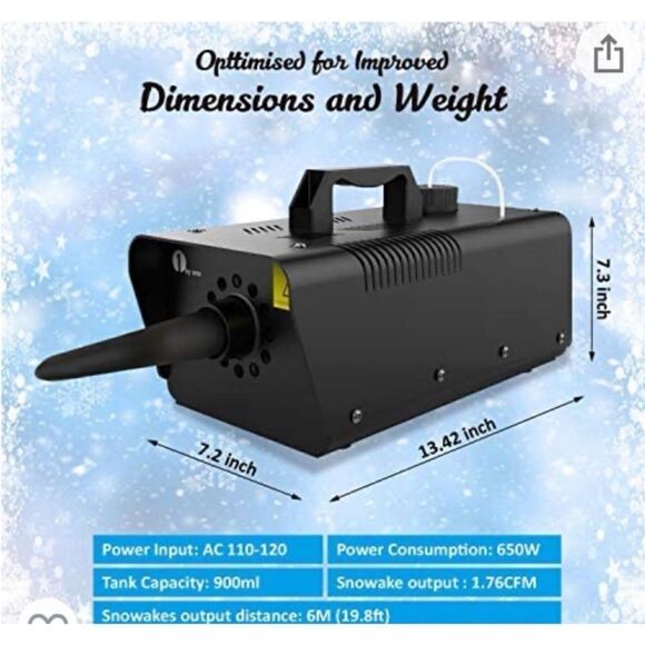 New 1byone 650W Snow Machine - Picture 2 of 14